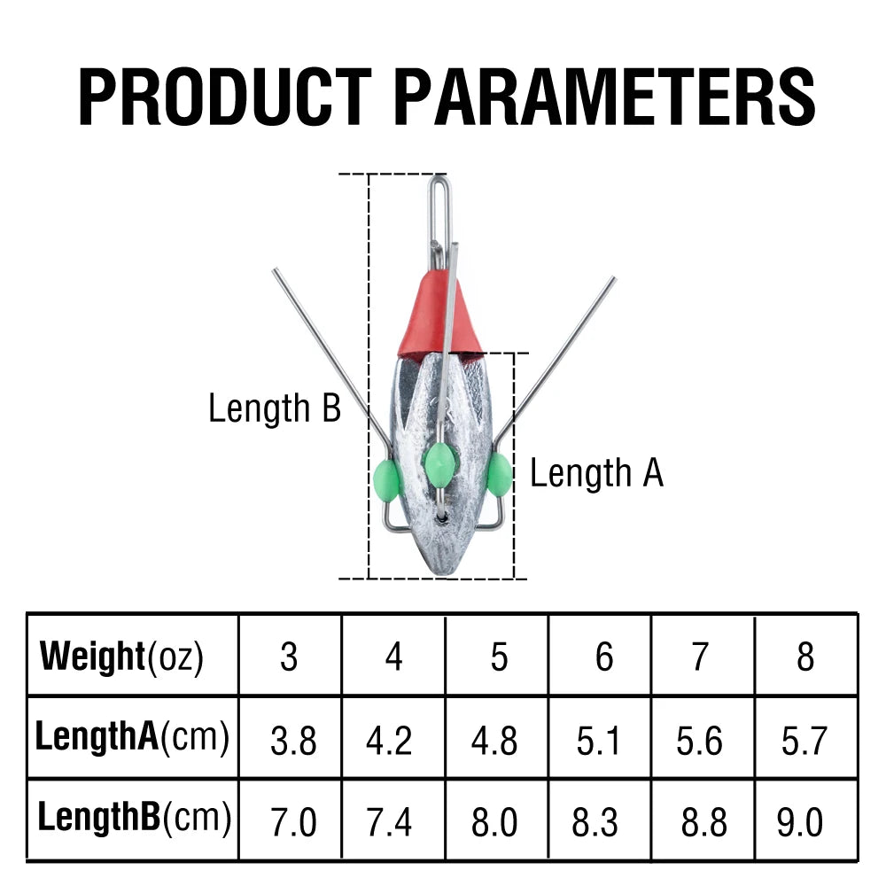 3Pcs Spider Surf Fishing Weights